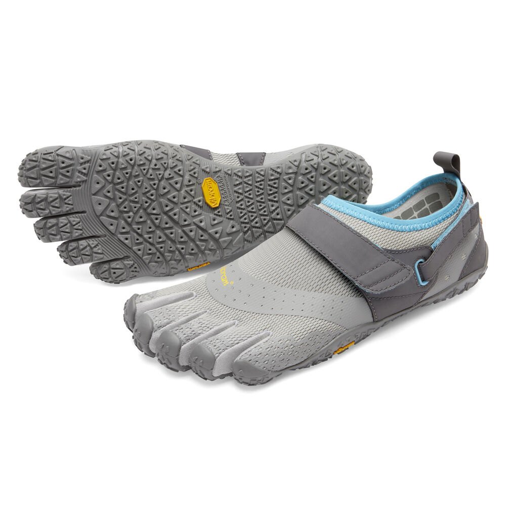 Zapatos De Agua Mujer Grises/Azules - FiveFingers V-Aqua - TDJGQU-856